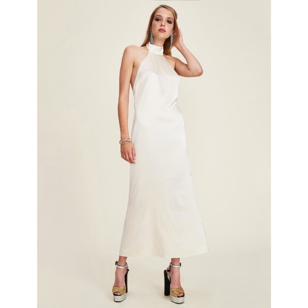 LPA Halter Maxi Dress 97 in Champagne